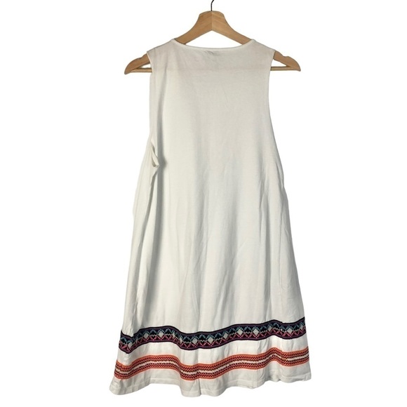 ASOS White Embroidered Hem A-Line Mini Dress 8 - Picture 3 of 6